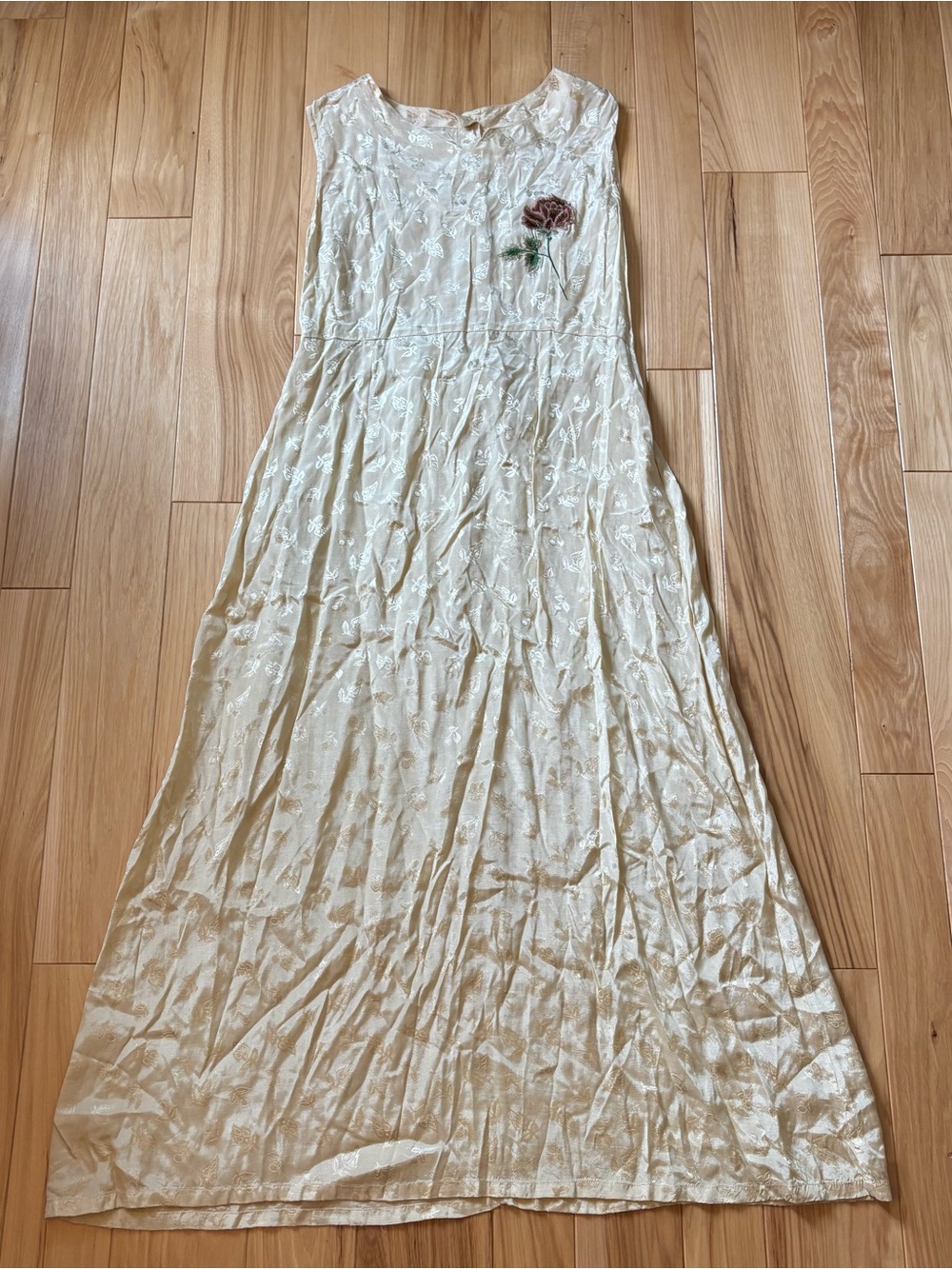 Vintage 90’s April Cornell Floral Jacquard Sleeveless Maxi Dress